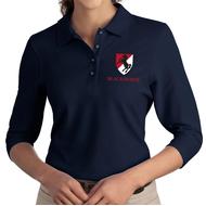 Women's Black 3/4 Sleeve Polo